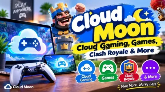 Cloud Moon: Cloud Gaming, Games, Clash Royale & More